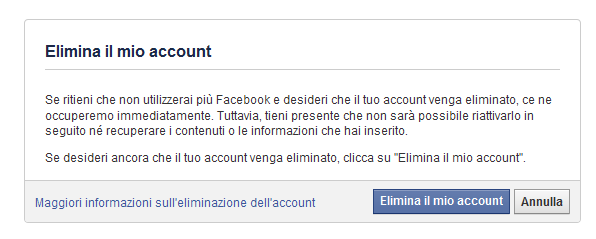 cancellarsi da facebook definitivamente