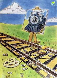 vignetta pittore e treno