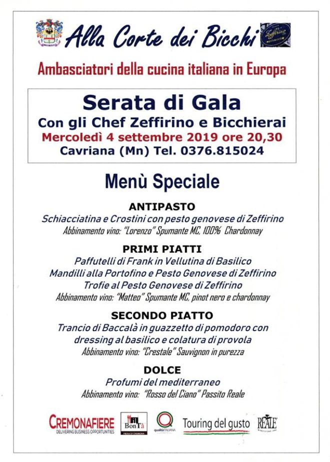 Menu cena di gala